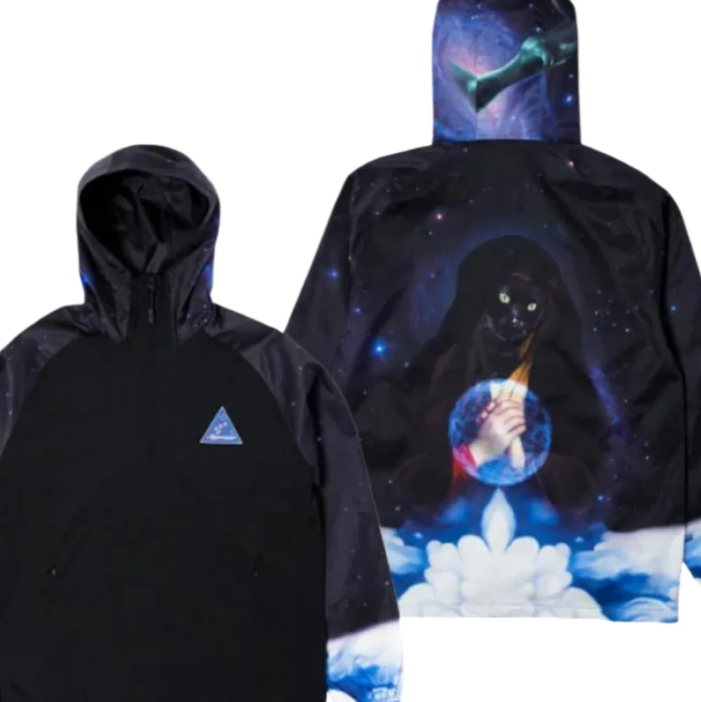 Cosmic Cat Galaxy Gypsy Anorak Jacket RipNDip  Graphic Hoodie Black Small